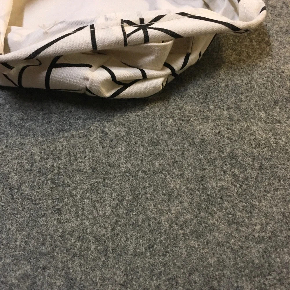 Canvas Storage Bins Set of 2 Black White Geometric Collapsible Modern Organize
